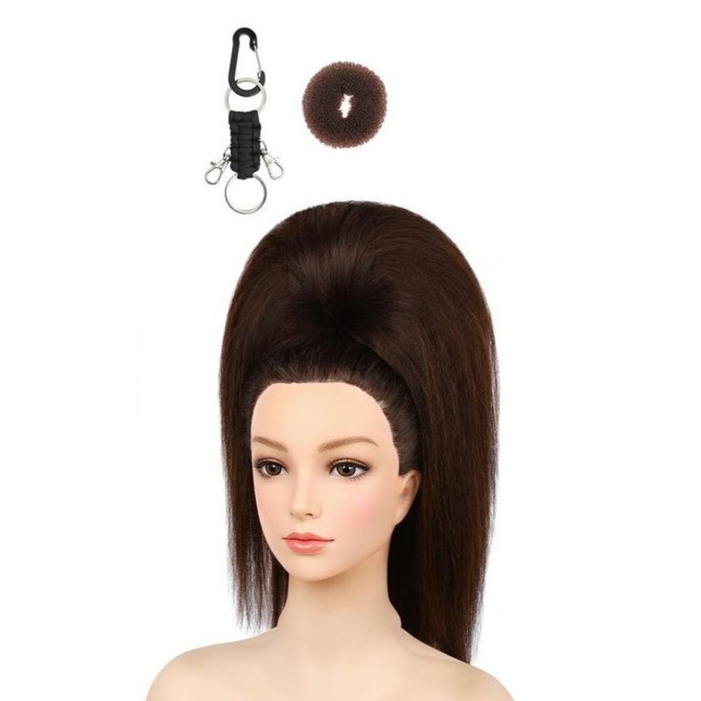 18" Cheer Ponytail Hair Extension Brown Pre-Teased Volume Dance Competition